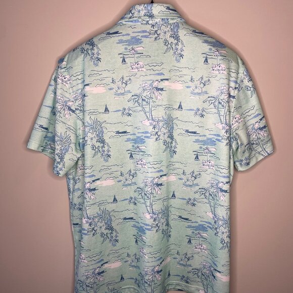 IZOD Men's XL Ice Green / Blue Short Sleeve Polo Shirt - Picture 3 of 7